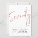 Search for pink 70th birthday invitations Rose gold