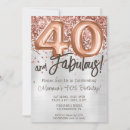 Search for rose gold 40th birthday invitations 40 and fabulous