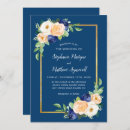 Search for navy blue and coral wedding invitations Elegant