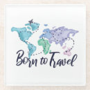 Search for world map coasters Watercolor