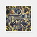 Search for art deco napkins Black and gold