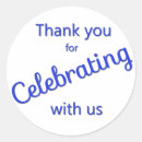 Search for special occasion party celebration stickers Thank you
