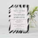 Search for zebra bridal shower invitations Black