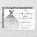 Search for grey sweet 16 invitations Glitter