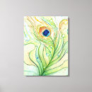 Search for peacock painting canvas prints Feather