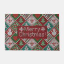 Search for red and green christmas doormats Snowflakes