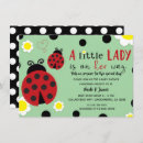 Search for ladybug baby girl shower invitations Black