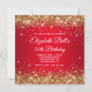 Search for red and gold 50th birthday invitations Glamourous