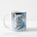 Search for fluffy white mugs Cat