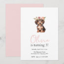 Search for dachshund birthday invitations Pink