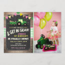 Search for pink tractor birthday invitations For kids