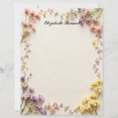Search for pink flowers stationery paper Boho