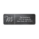 Search for black and white chalkboard return address labels Typography