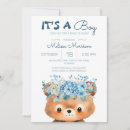 Search for stuffed animals baby shower invitations Blue
