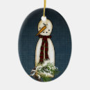 Search for primitive christmas tree decorations Snowman