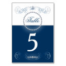 Search for silver numbers table wedding table cards Blue and silver