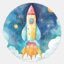 Search for space party stickers Rocket ship birthday