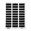Search for stylish font return address labels Black and white design
