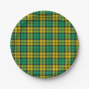 Search for green plaid pattern plates Yellow and green