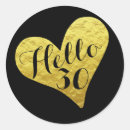 Search for 30th birthday party stickers Black and gold