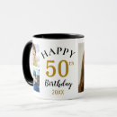 Search for 50th birthday mugs Black and gold