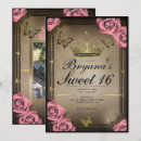 Search for pink butterfly sweet 16 invitations Elegant