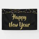 Search for happy new year banners Black and gold