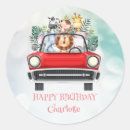 Search for zebra birthday stickers Watercolor