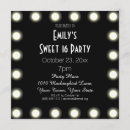 Search for hollywood sweet 16 invitations Black