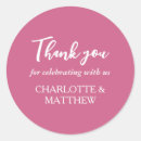 Search for magenta wedding stickers Thank you