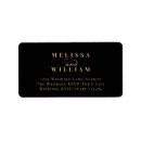 Search for black and gold wedding return address labels Bride and groom