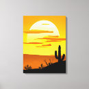 Search for desert cactus canvas prints Sunset