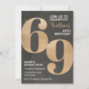 Search for 69th birthday invitations Black