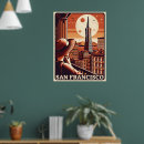 Search for vintage california posters Golden gate bridge