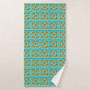 Search for turquoise and orange bath towels Geometric pattern