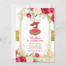 Search for red rose birthday invitations Gold