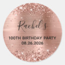 Search for one hundredth birthday stickers Rose gold