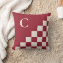 Search for burgundy beige cushions Chequered