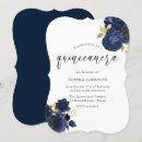 Search for navy blue gold quinceanera invitations White