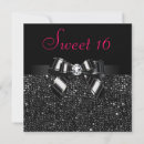 Search for pink black sweet 16 invitations For kids