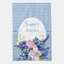 Search for blue and white checkered tea towels Kitchen