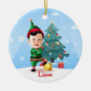 Search for elf in christmas tree decorations Baby's first christmas