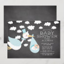 Search for stork baby boy shower invitations Blue