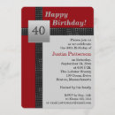 Search for black red grey birthday invitations Silver