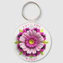 Search for purple flower rounded key rings Floral design
