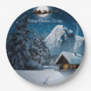 Search for christmas snow scene plates Party