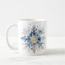 Search for gold snowflakes mugs Watercolor