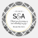 Search for black and white damask wedding stickers Classy