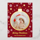 Search for dark red christmas cards Gold foil