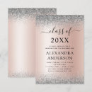 Search for rose gold glitter graduation invitations College